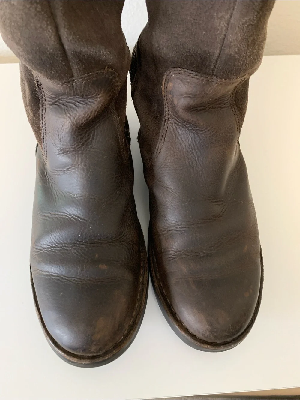Timberland Brown Suede and Leather Knee-High Boots with Buckle